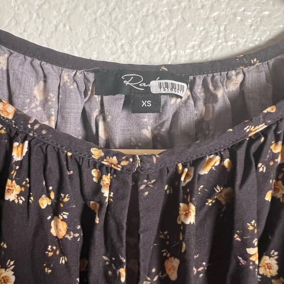 Rails Sal Black Floral Print Button Front Long Sleeve Midi Dress Size XS - Picture 13 of 16